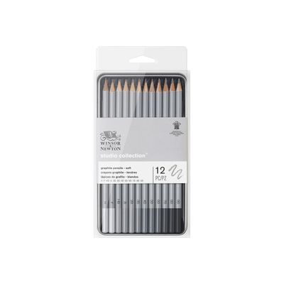 Winsor & Newton Studio Collection - Pack de 12 crayons graphites - 2B, 3B, 4B, 5B, 6B, 7B, 8B, 9B, B, F, H, HB