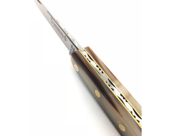 Rouennais 11 cm - Corne Blonde - Guilloché Couteau de Poche PassionFrance