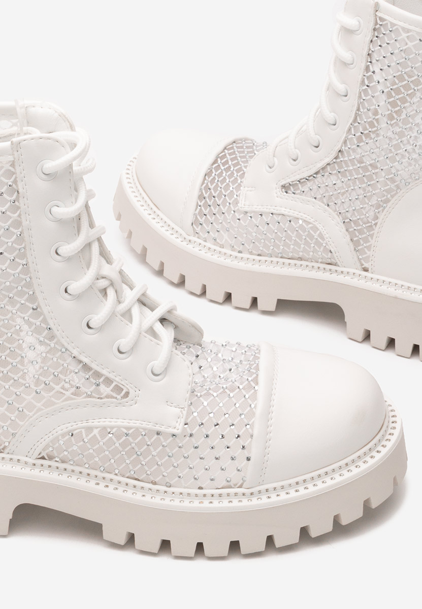 Bottines à lacets femme blancs Elza