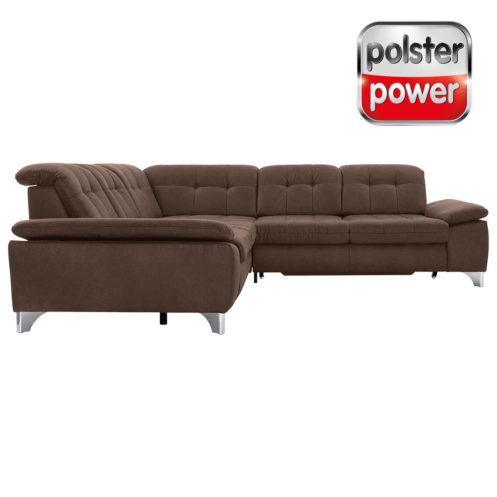 polsterpower Ecksofa - Saddle nougat - Basismodell - links