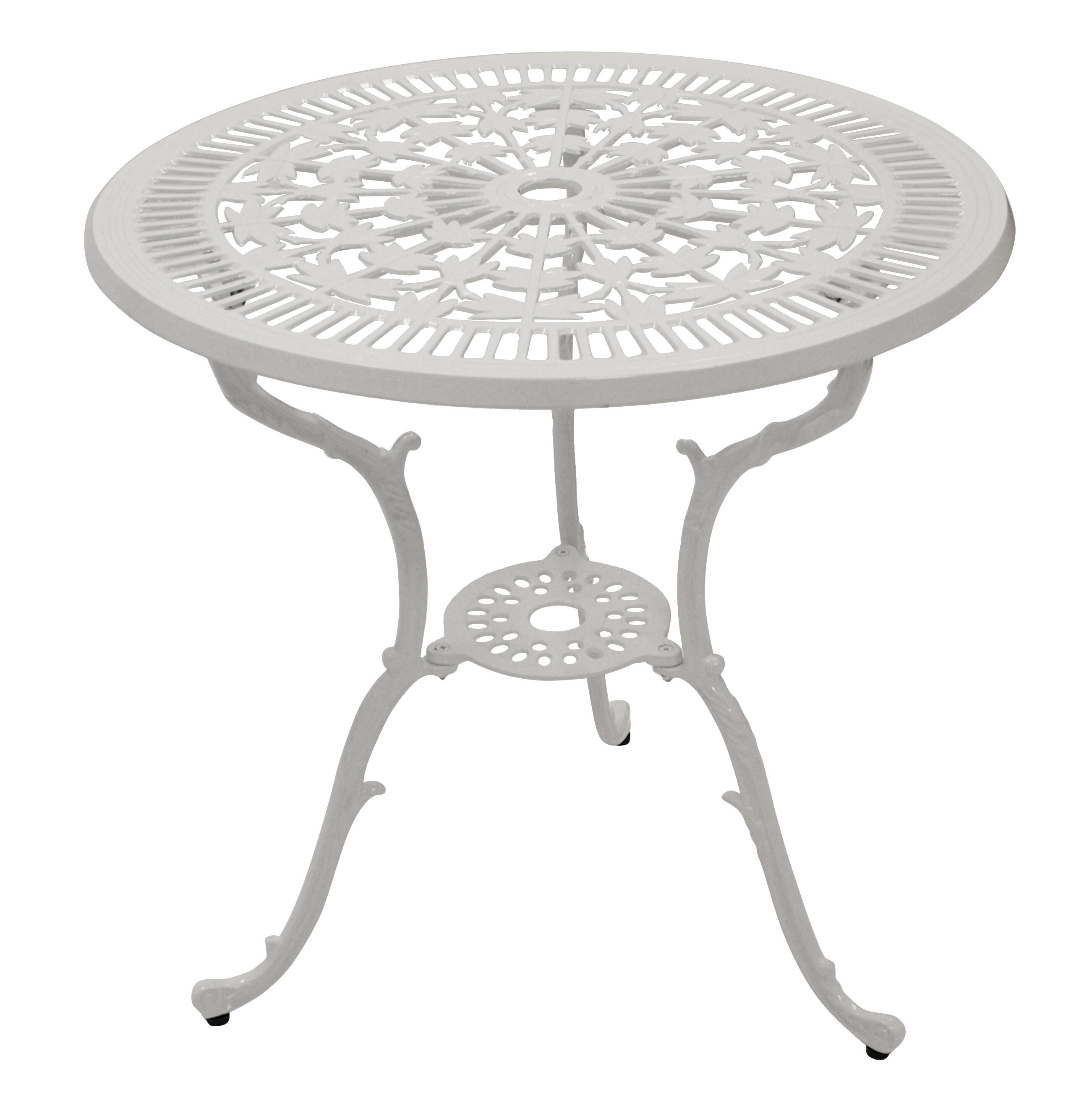 DEGAMO Tisch Jugendstil 70cm rund, Aluguss weiss