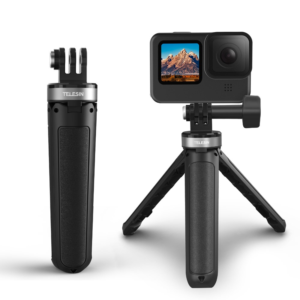 (13 - 25cm) Höhenverstellbarer Mini Selfie Stick Tripod Dreibein Stativ Halterung für GoPro - Schwarz