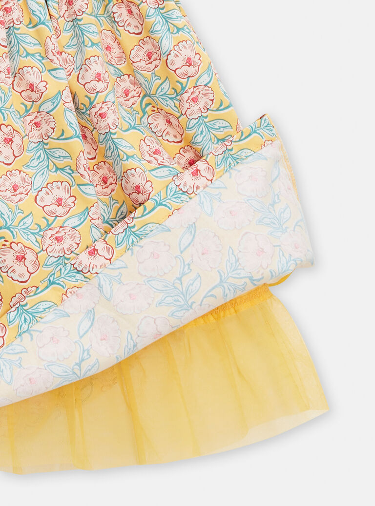 Robe jaune imprimé fleuri pour fille