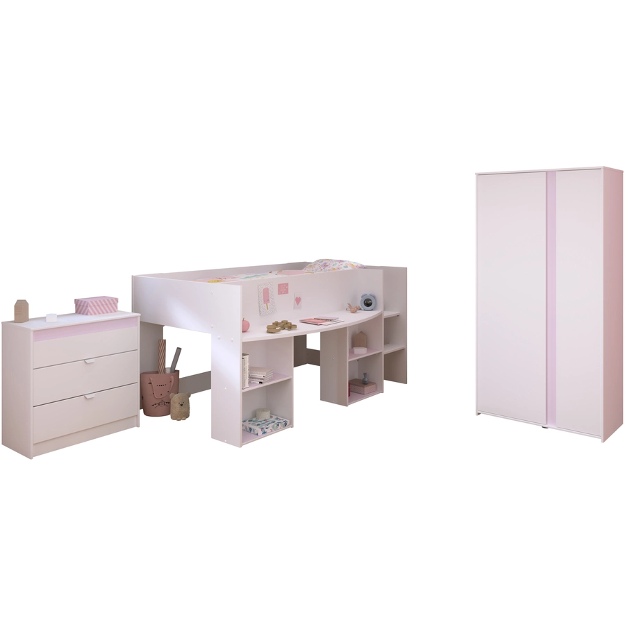 Parisot Kinderzimmer Set 3tlg Pirouette 12  Weiß Weiß