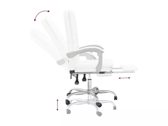 Fauteuil inclinable de bureau Blanc Similicuir