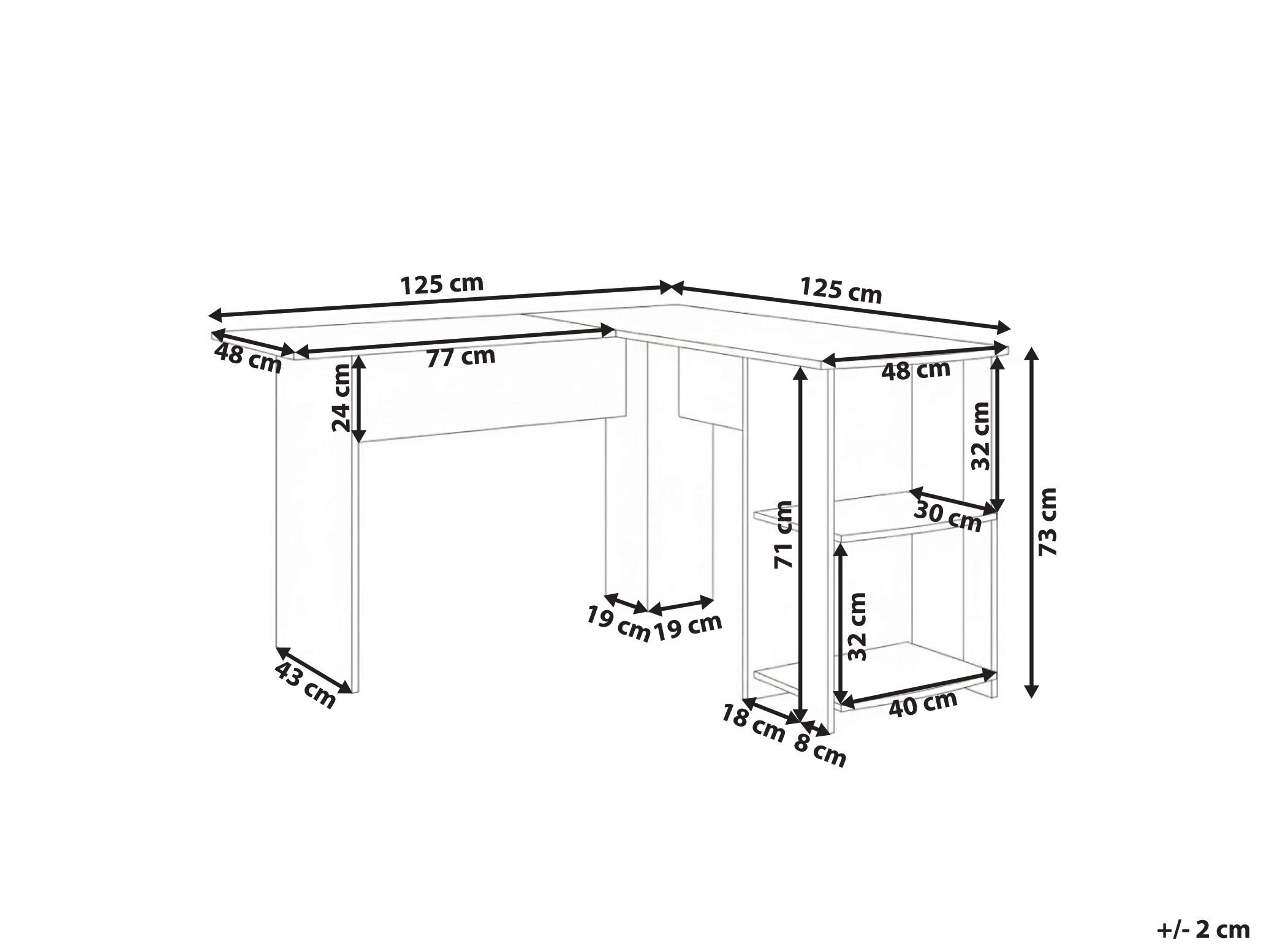 Hoekbureau SNYDER Wit 125 cm 125 cm