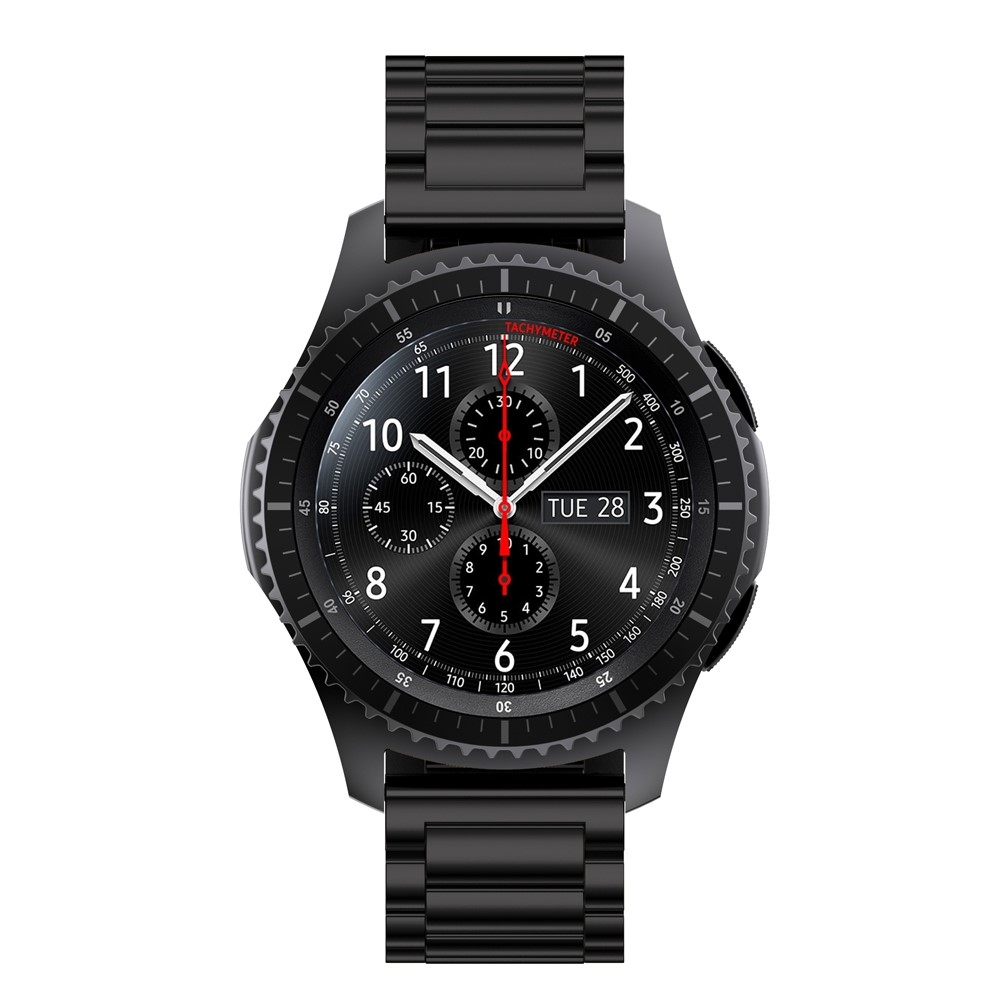 Samsung Galaxy Watch 46mm / Gear S3 Classic / S3 Frontier Edelstahl Armband - Schwarz