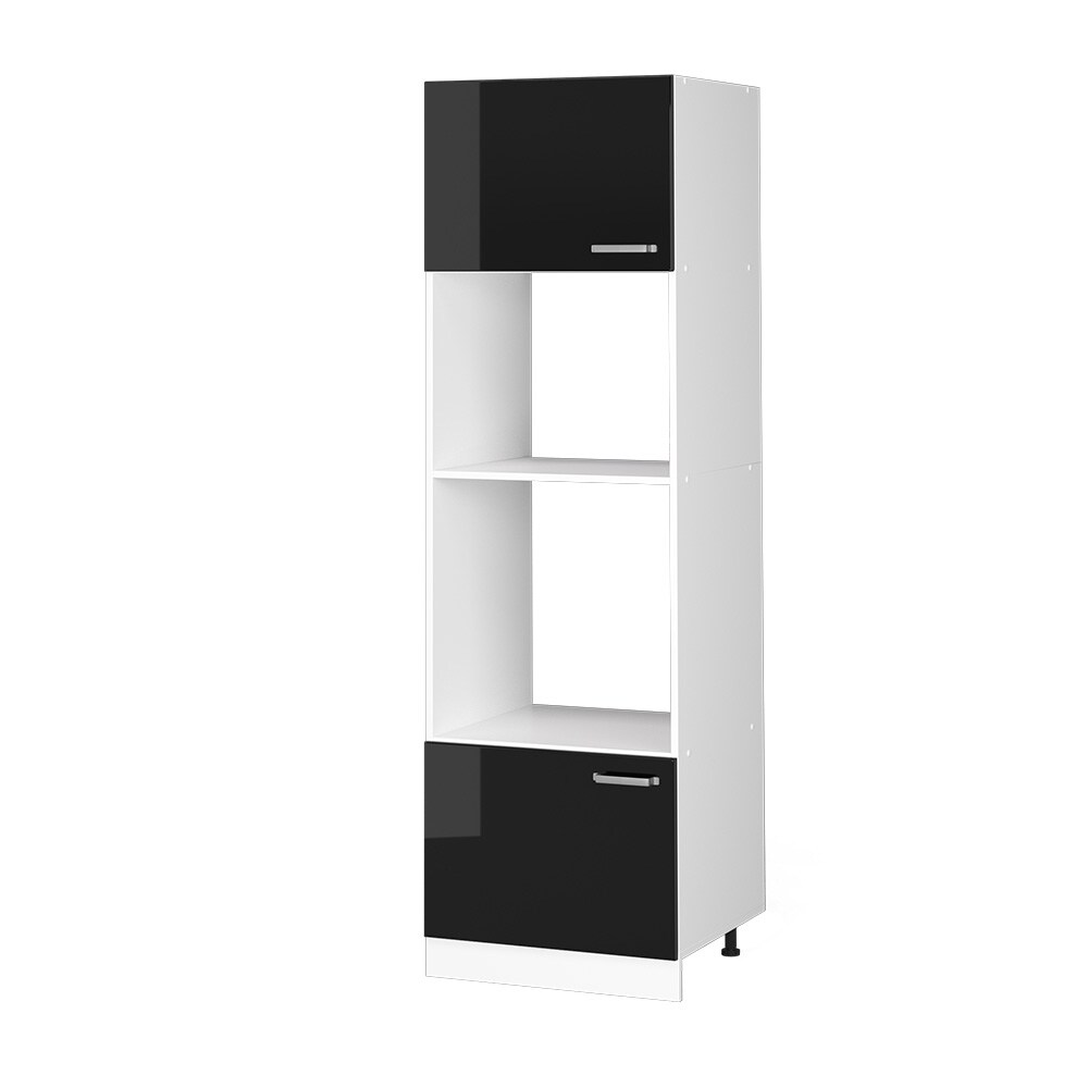Vicco Mikrowellenschrank Küchenschrank R-Line Solid Weiß Schwarz 60 cm modern