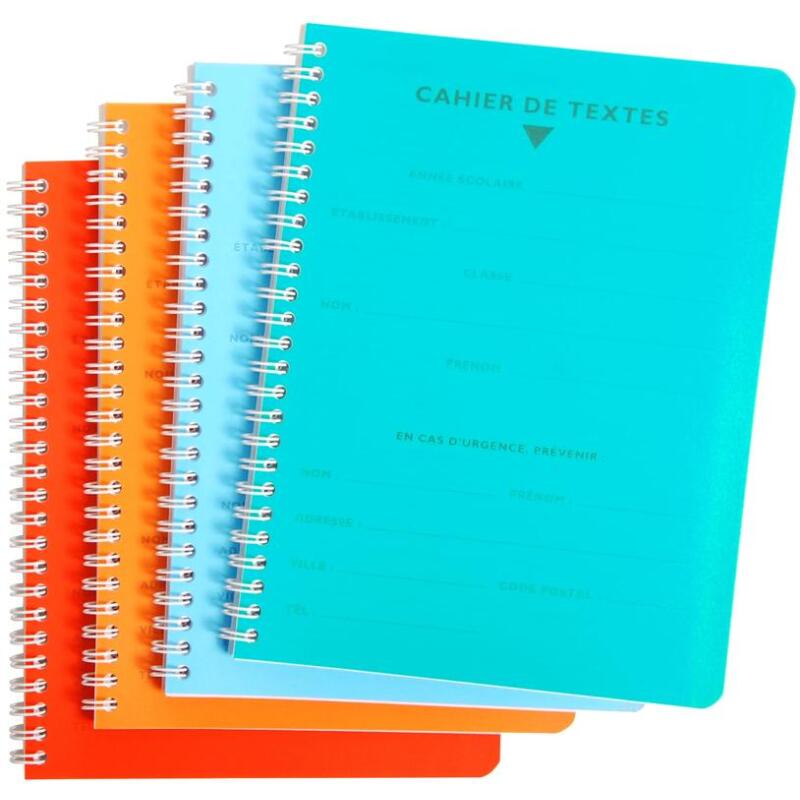 Textes reliure intégrale 8000 POLYPRO 17x22 cm 124 pages grands carreaux 90 g - Assortis