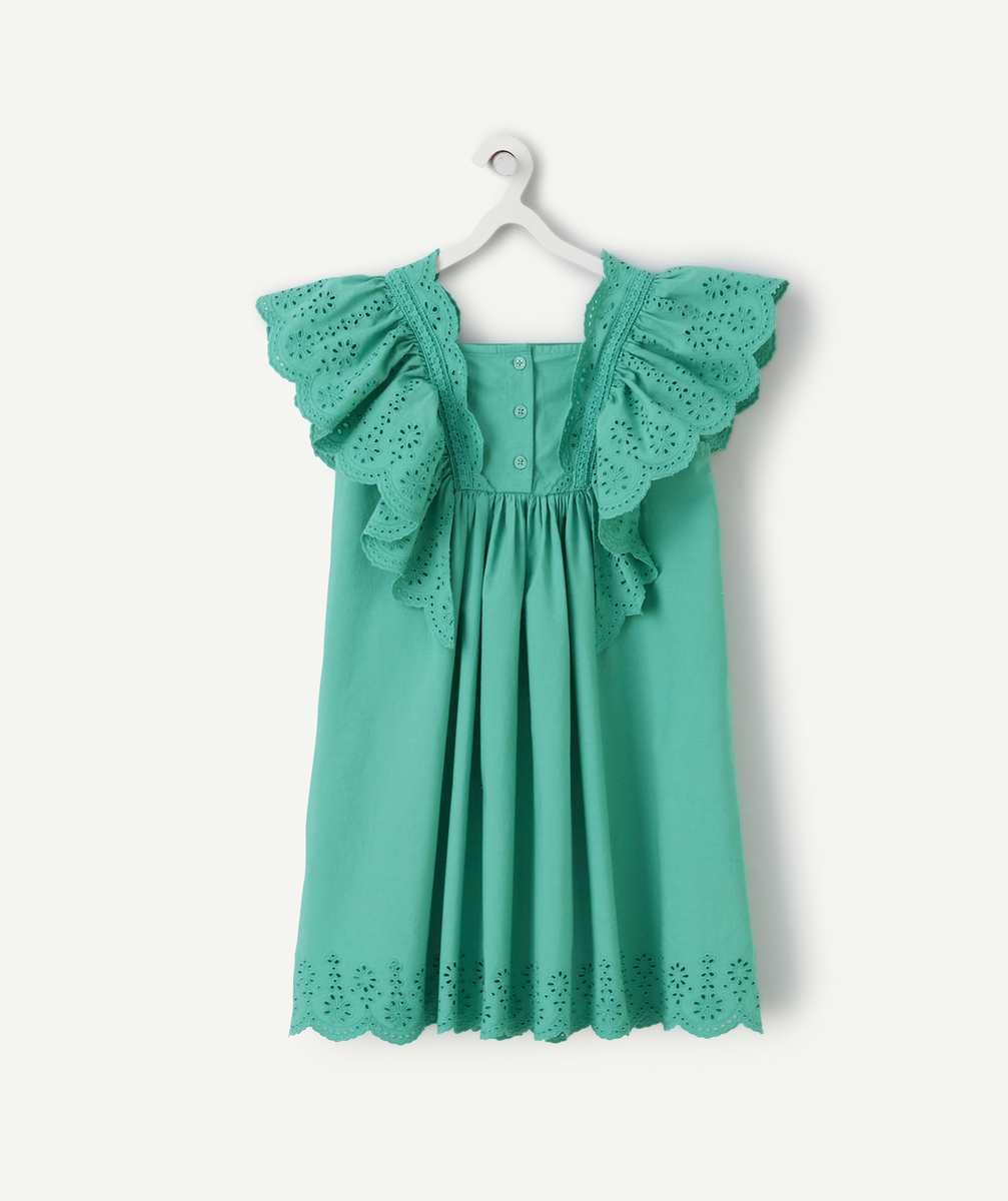robe fille verte à volants