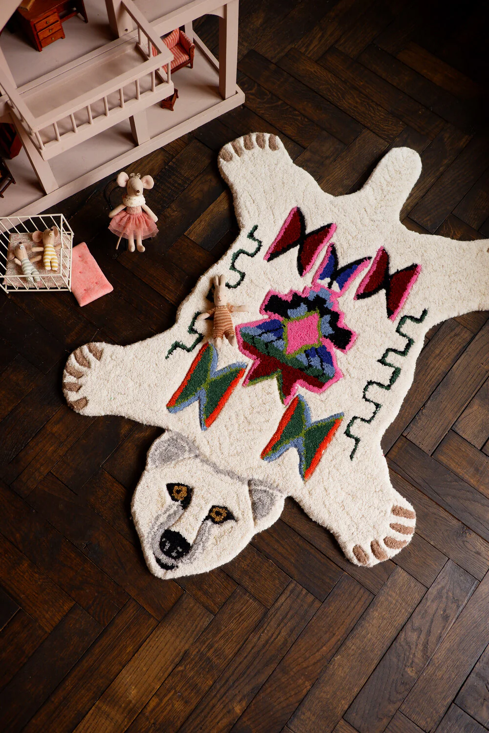 Doing Goods  Kasbah Polar Bear gulvtæppe, Small - Off White