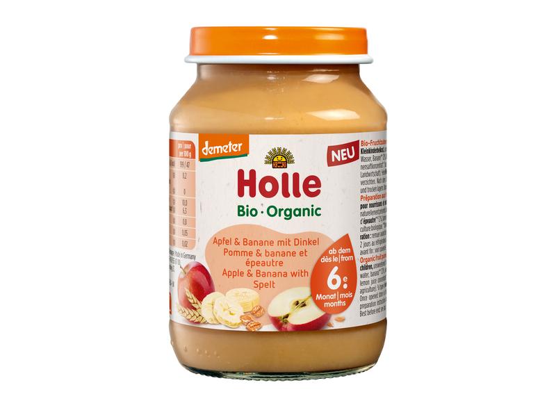 HOLLE Früchte Apfel & Banane mit Dinkel 190 g Bio-Früchtezubereitung mit Dinkel