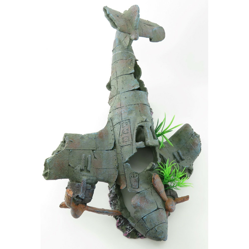 Avion philo. 35 x 25 x 18 cm. Décoration aquarium.