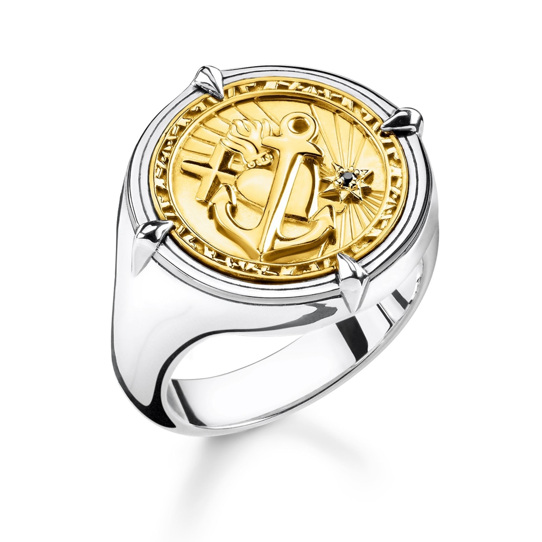 Thomas Sabo Sterling Silver Rebel at Heart Ring Glaube Liebe Hoffnung