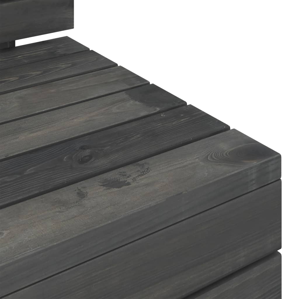 Salon de jardin palette meuble d'extérieur ensemble de mobilier 6 pièces bois de pin massif gris foncé