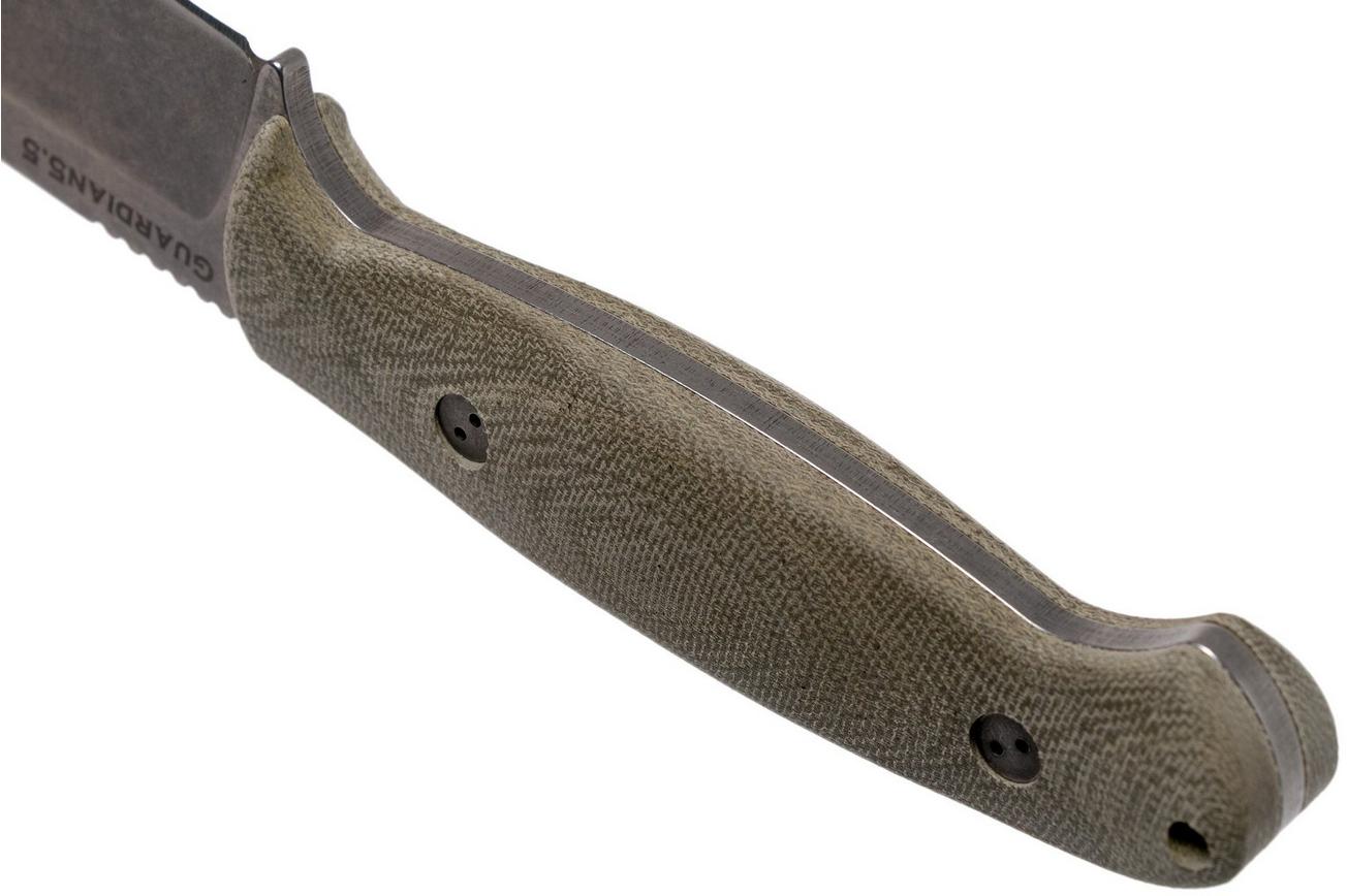 Bradford Guardian 5.5S, 3D Green Micarta Guardian 5.5 CPM 3V, Sabre Stonewashed 5.5S-102-3V