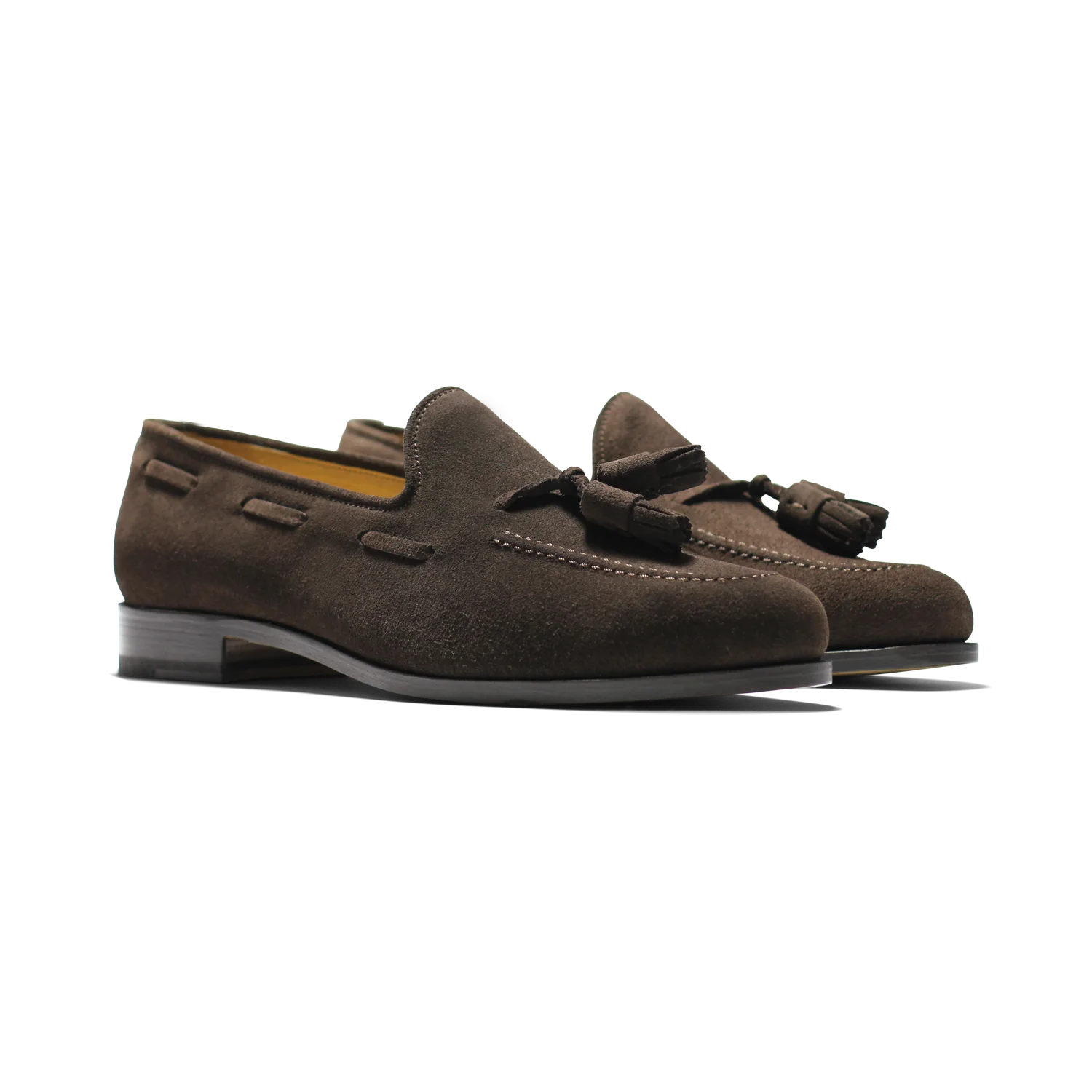 Micky-Mocassin à glands en velours marron