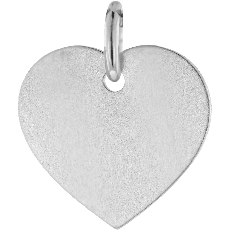 trendor Gravur-Anhänger für Kinder Weißgold 333 (8 Karat) Herz 14 mm silver