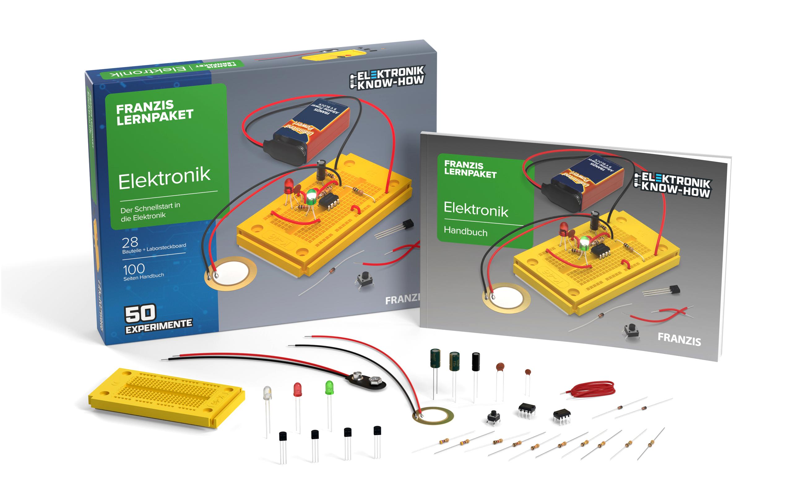 Lernpaket Elektronik mit 28 Bauteilen, DeutschDer Schnellstart in die Elektronik