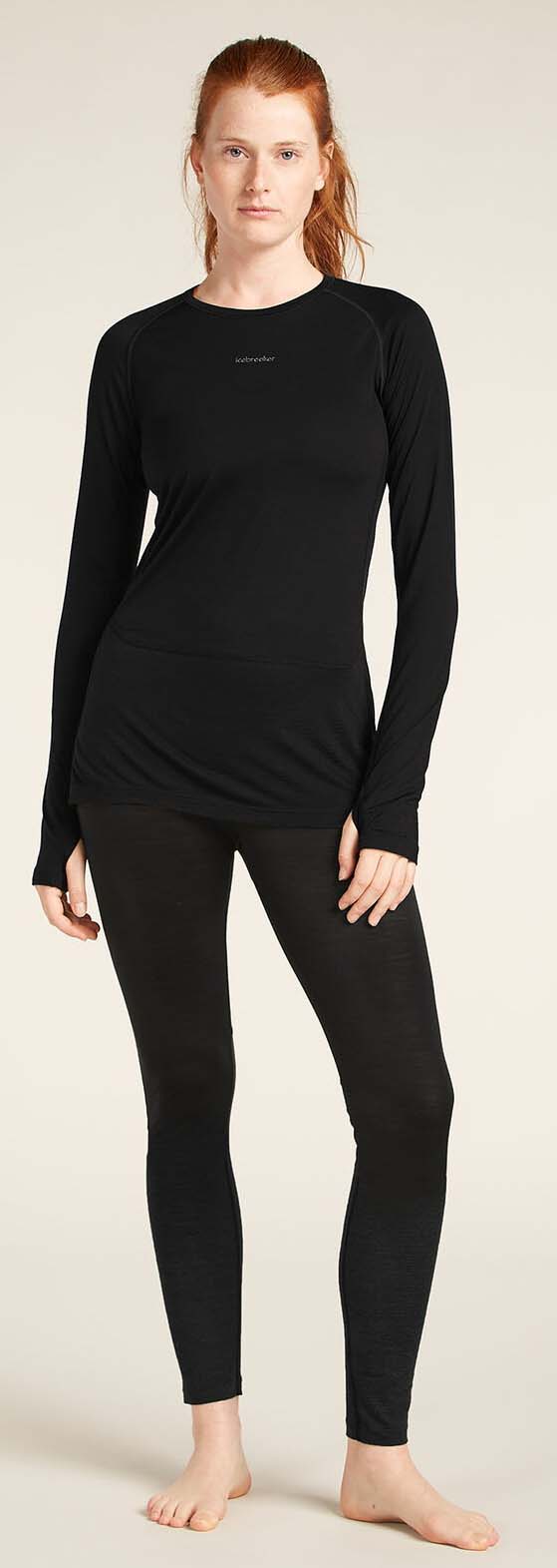 Merino 125 ZoneKnit LS Crewe Dame Black