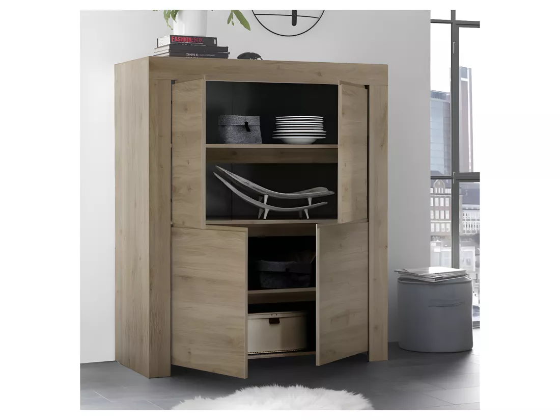 Vaisselier 4 portes Chêne naturel - PISE