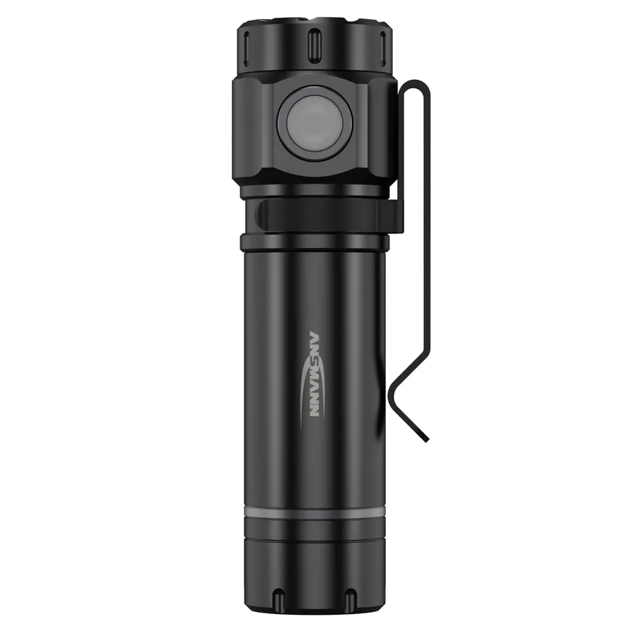 (11cm) Mini Aluminium Akku Taschenlampe Outdoor Heimwerker Licht mit 3 Leucht Modi (1600-0694) - Schwarz