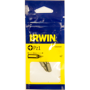 Irwin schroefbit Pozidriv 25 mm PZ1 2 stuks