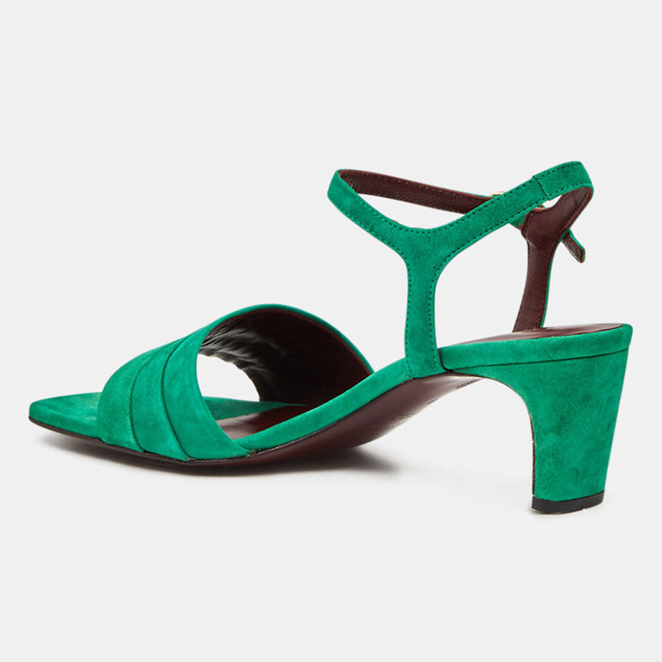 Avril Gau Sandales en Velours de Cuir vertes - Talon 5.5 cm