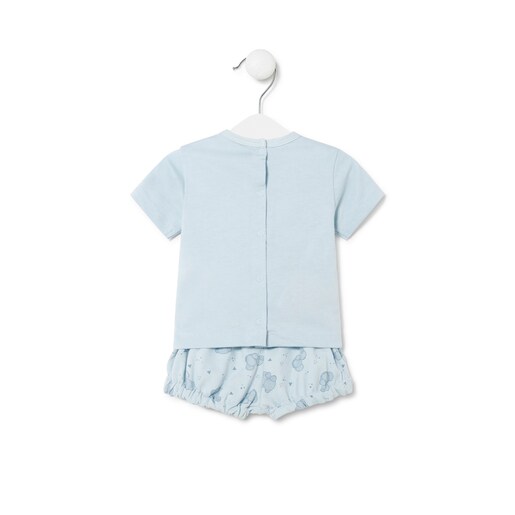 Conjunto para bebê menina azul claro