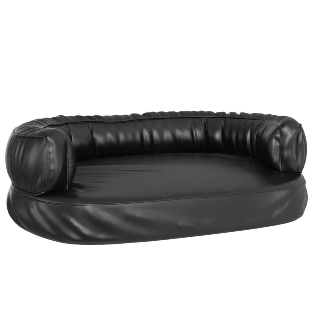Lit pour chien ergonomique mousse noir 60x42 cm similicuir