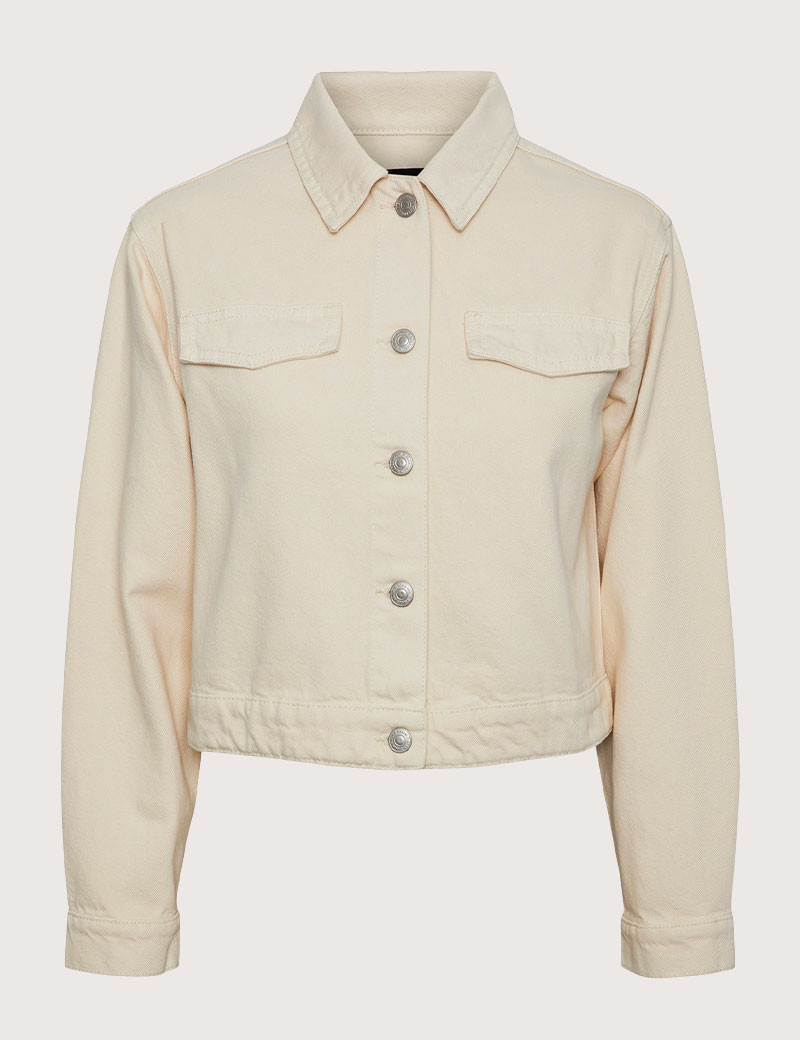 PIECES VESTE COURTE TESSIE BEIGE FEMME