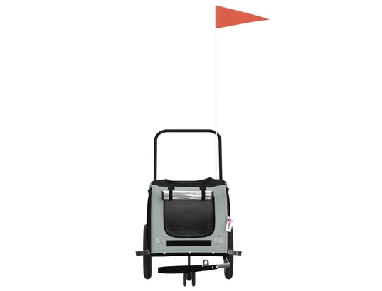 VIDAXL - Remorque de vélo pour chien gris et noir tissu oxford et fer