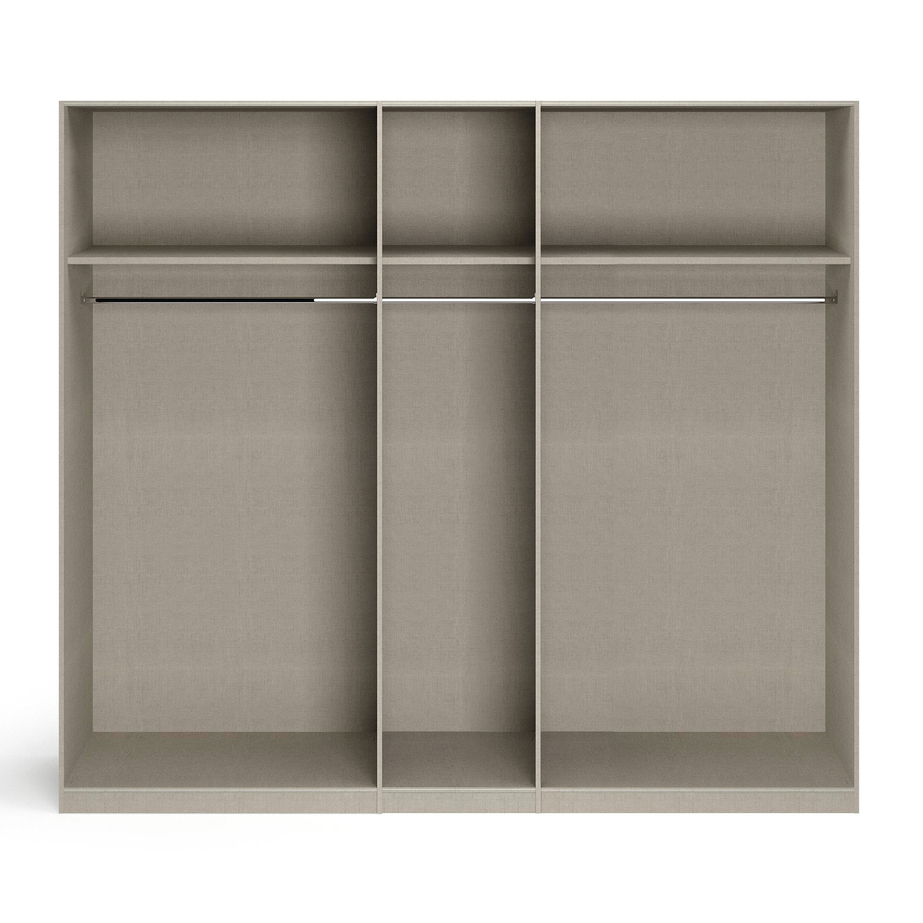 Drehtürenschrank - alpinweiß - Kristallglasspiegel - 5-türig - 226x210 cm