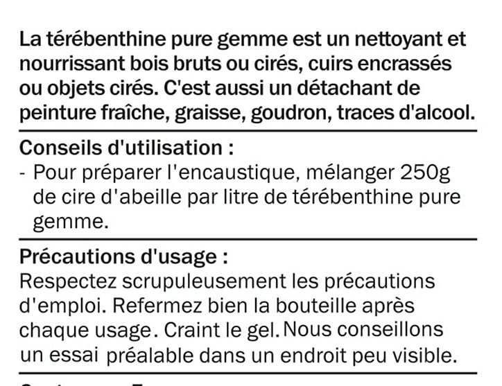 Essence de térébenthine pur gemme Diall 5L
