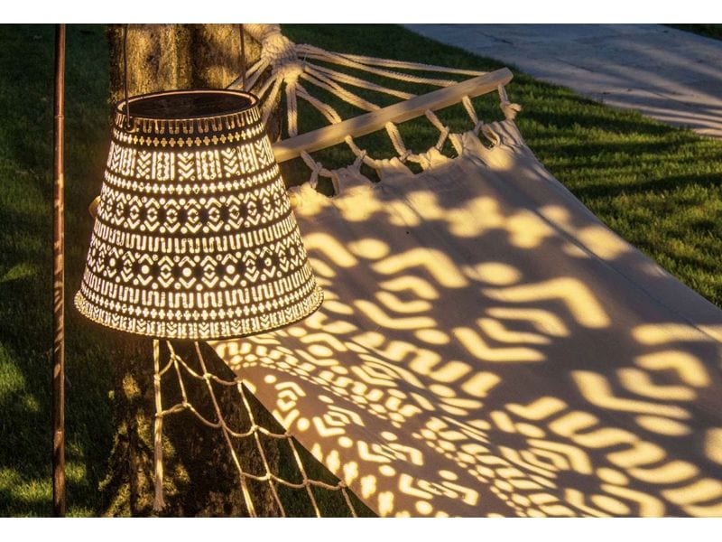 STT Laterne Solar Antic Boho, Ø 26 x 21 cm, Braun/Anthrazit Dekolicht zum Aufstellen oder Aufhängen