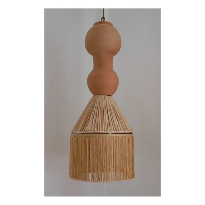 Honoré Suspension Georgette raphia et franges | Terracotta