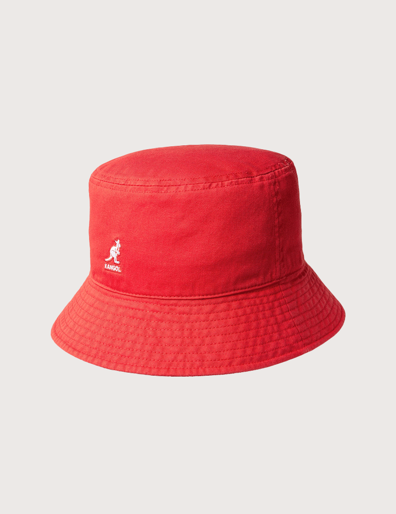 KANGOL WASHED BUCKET HAT CHERRY GLOW