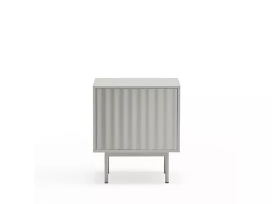 Sierra - Table de chevet 1 porte 2 tiroirs en bois : Couleur - Gris clair
