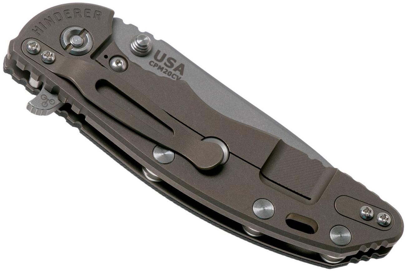 Rick Hinderer XM18 3,5” 20CV Slicer, Battle Bronze, Black G10 zakmes
