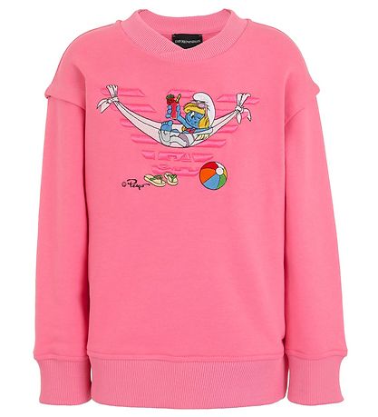 Emporio Armani Sweatshirt - leuchtetød m. Schlumpfine