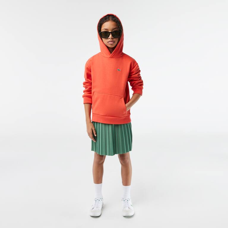 Sweatshirt à capuche enfant en molleton de coton biologique Pullovers & Sweatshirts - Orange - Lacoste - Enfant