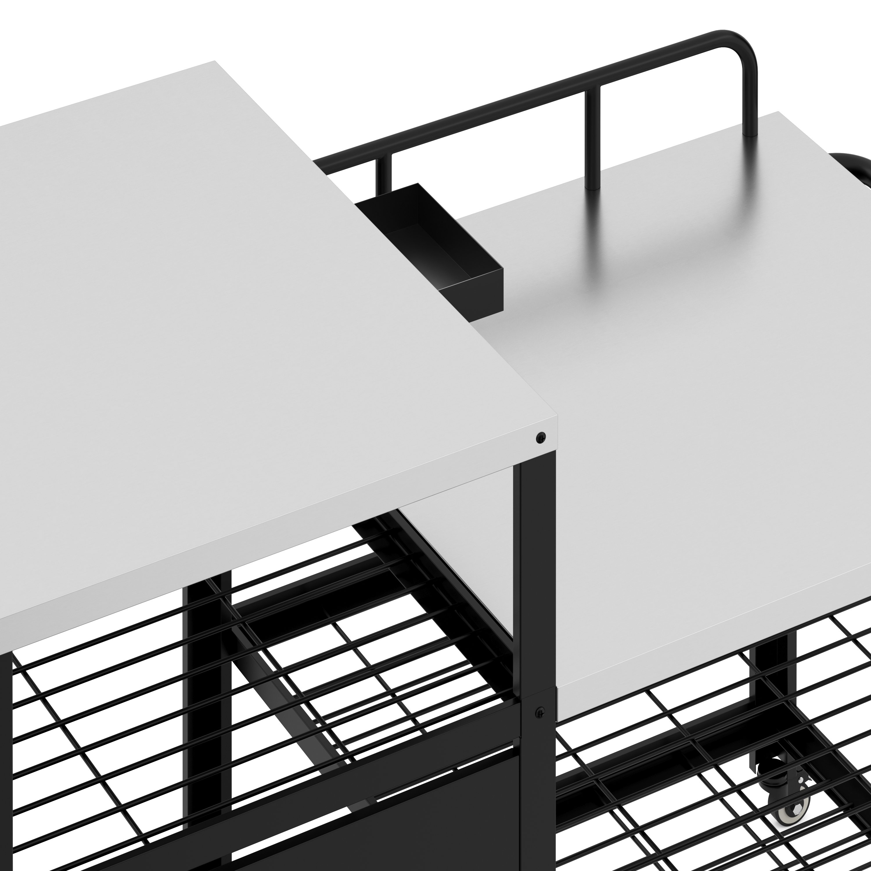 Grill Beistelltisch 135 x 70 x 107 cm schwarz