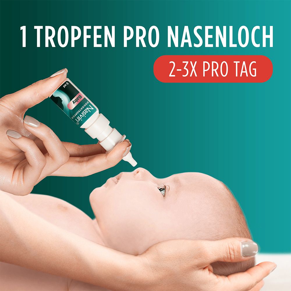 Nasivin® Dosiertropfer Baby, befreit langanhaltend verstopfte Nasen