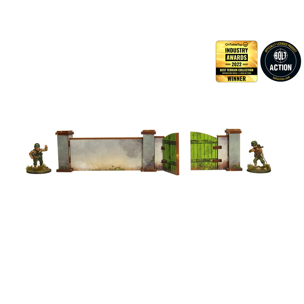WW2 - Normandy Wall w. Gate (high)