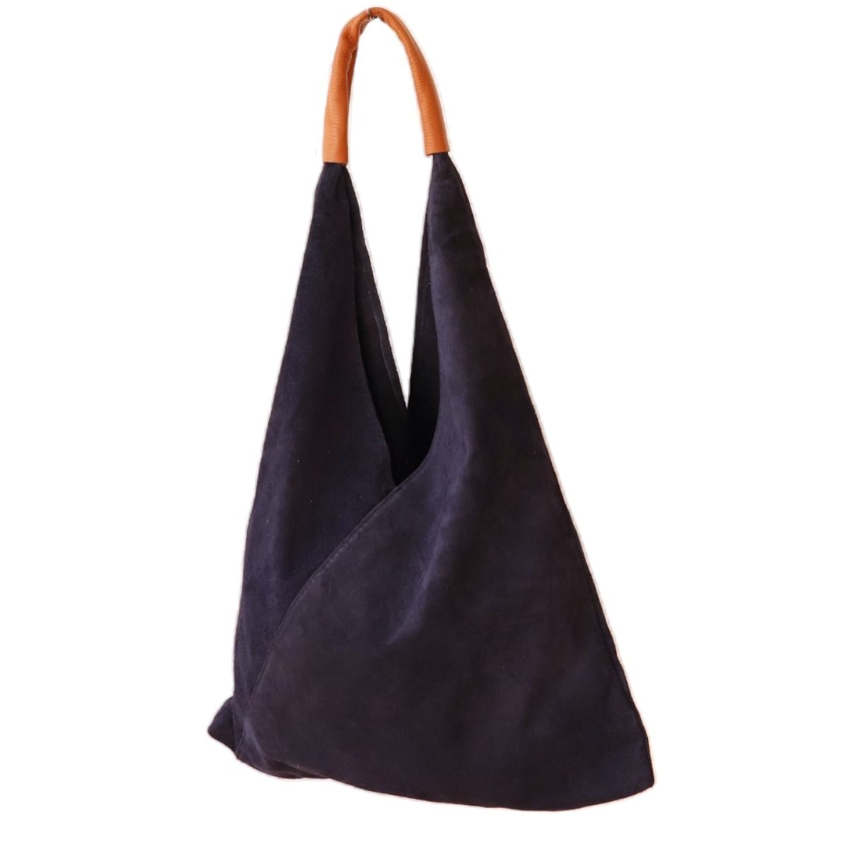 Sac à mains d'épaule cuir souple bleu nuit Maison Suzanne