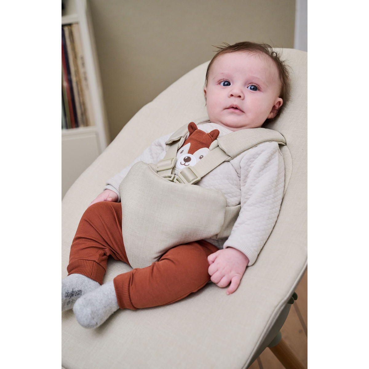 ZizaZiza   Babywippe inklusive Hochstuhl Montage Set grey/vanilla