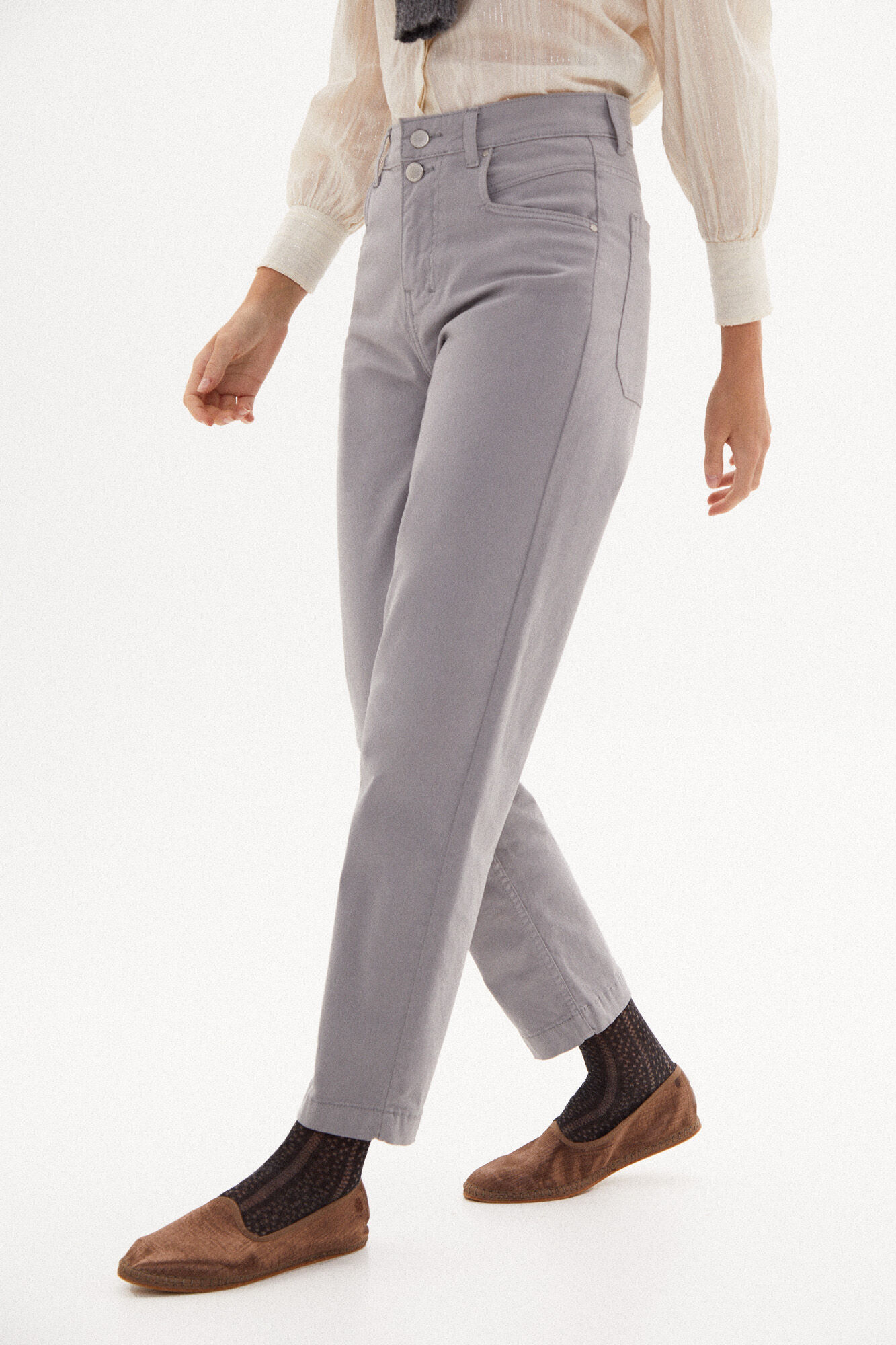 Calça jeans Angela Slim - Marrom