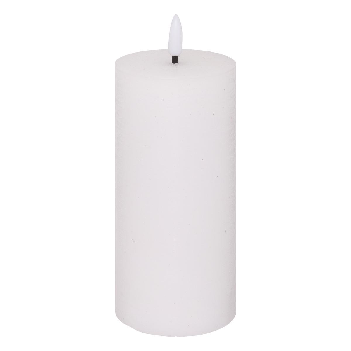 BOUGIE RONDE LED MOLIA BLANC 7X18CM
