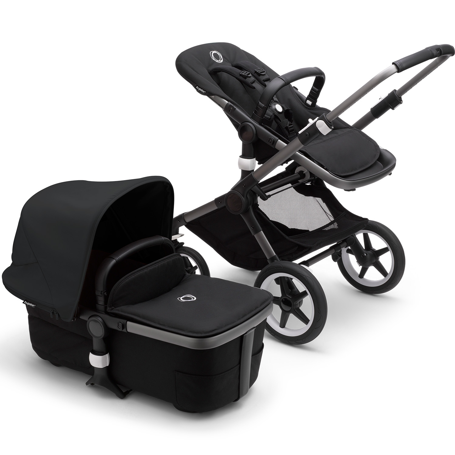 Bugaboo Fox3 complete kinderwagen Graphite Midnight Black nu met voetenzak Graphite Midnight Black