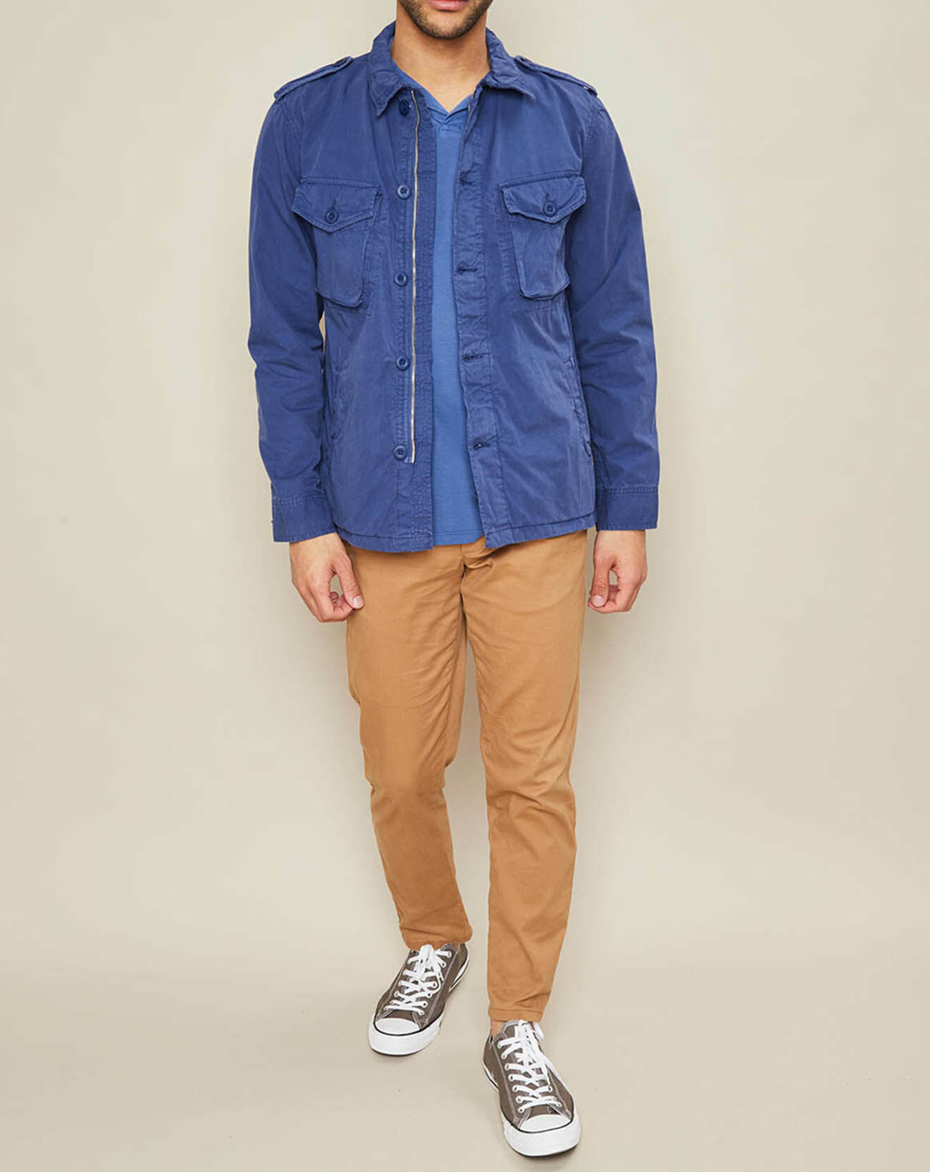 Hartford Veste Joshua saharienne bleu cobalt